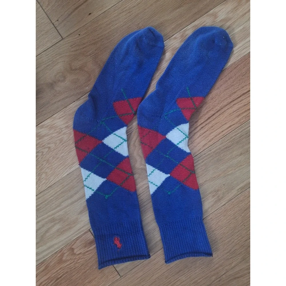 Polo Ralph Lauren Crew Socks Bundle Flag Logo Ribbed Multicolor Mens 5 Pair